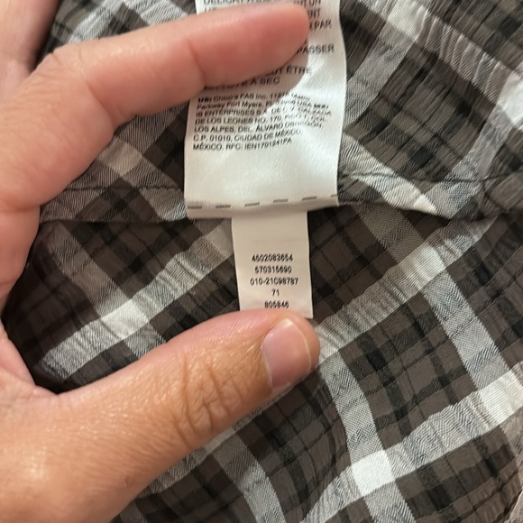 Chico’s Puckered Plaid Billow Sleeve Blouse SZ 3/US 16/18 EUC - Picture 7 of 7